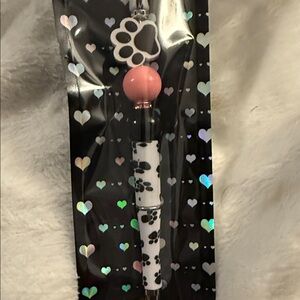 Paw Print Party Favor Pen - Pink and Black
